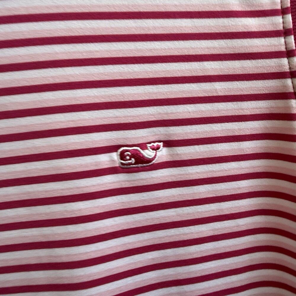 Vineyard Vines Performance Polo Shirt Sleeveless Stretch Stripes Pink Size L - Picture 3 of 5